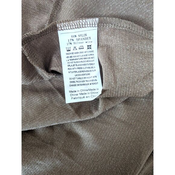 Women's IN'VOLAND Glitter Dress Size 18W Khaki - Picture 9 of 9